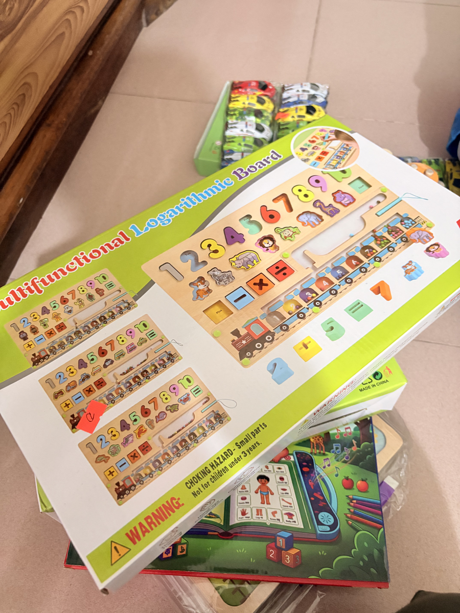 Multicolor Wooden Abacus Toys Children Counting Calculation Shelf Blocks Montessori Learning Educational Math Toys photo